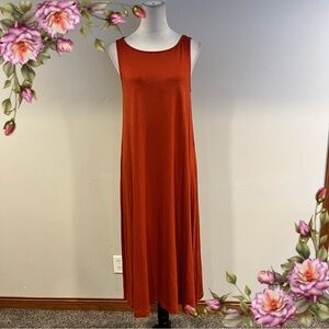 J Jill burnt Orange sleeveless stretchy maxi Dress size small‎